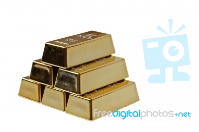 Gold Ingots Stock Photo