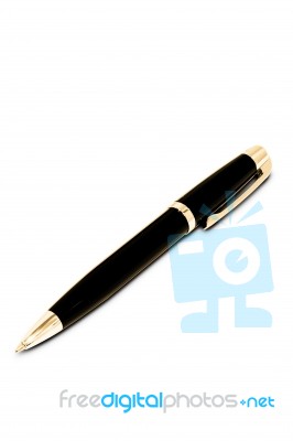 Gold Pen Isolated Stock Photo
