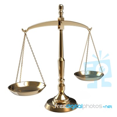 Gold Scales Of Justice Stock Photo