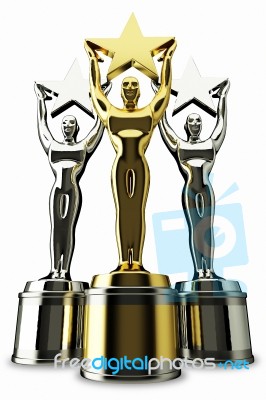 Gold Star And Silver Star Award Stock Image