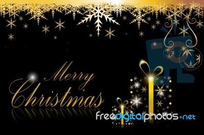 Golden Christmas Card Stock Image
