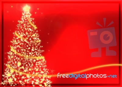 Golden Christmas Tree Stock Image