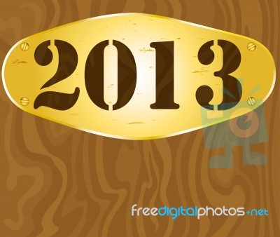 Golden Sign With 2013 New Year Stock Image