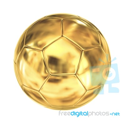Golden Soccer Ball Isolated On White Background Stock Image