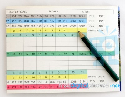 Golf Scorecard Stock Photo