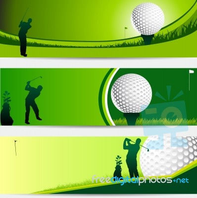 Golf Tournament Green Banner Stock Image
