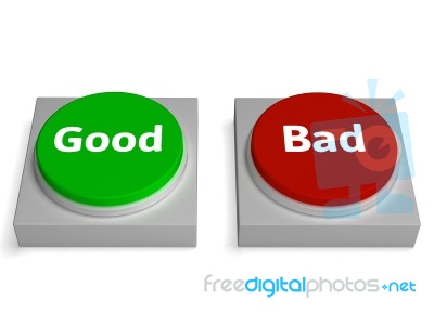 Good Bad Buttons Shows Approved Or Refuse Stock Image