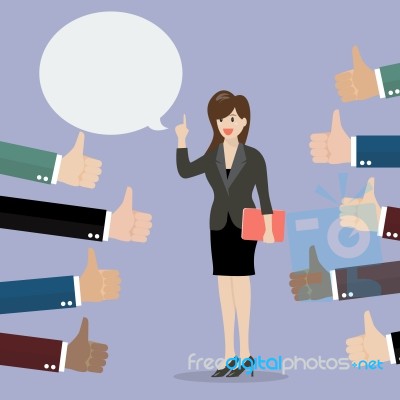 Good Speech From Business Woman Stock Image