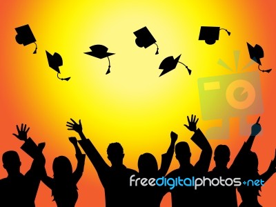 Graduation Education Means Graduate Diploma And Train Stock Image