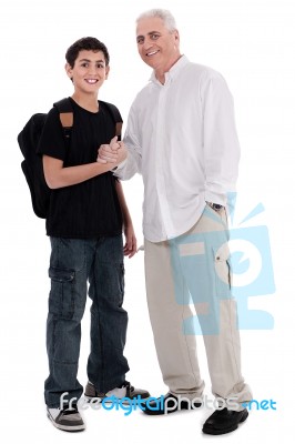 Grandfather With Grandson Stock Photo