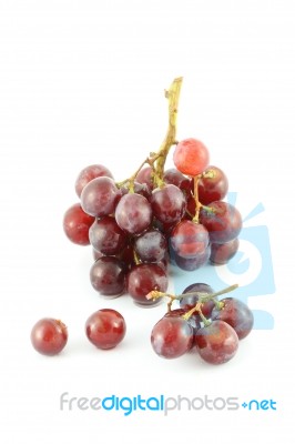 Grape And Some Fruit On White Background Stock Photo