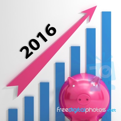 Graph 2016 Means Forecasting Business Financial Growth Stock Image
