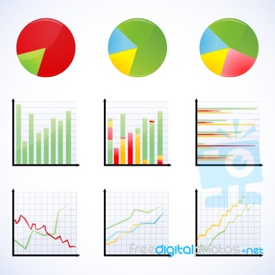 Graph Icons Stock Image