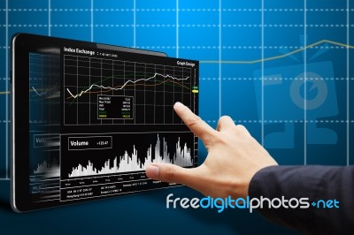 Graph On Tablet Computer Stock Photo