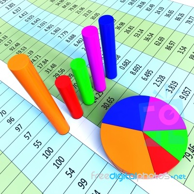 Graph Report Represents Trade Corporate And Finance Stock Image