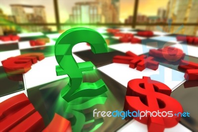 Green British Pound Symbol Stock Image