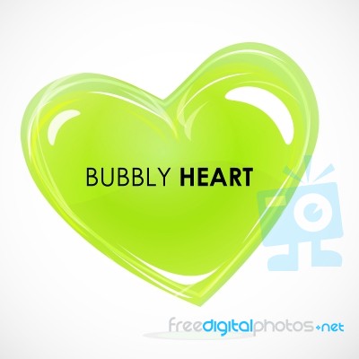 Green Bubbly Heart Stock Image