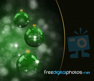 Green Christmas Balls Stock Image