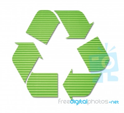 Green Corrugated Cardboard Stock Photo