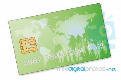 Green Credit Card Stock Image