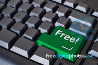 Green Free Button Stock Image