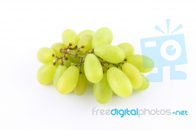 Green Grape On White Background Stock Photo