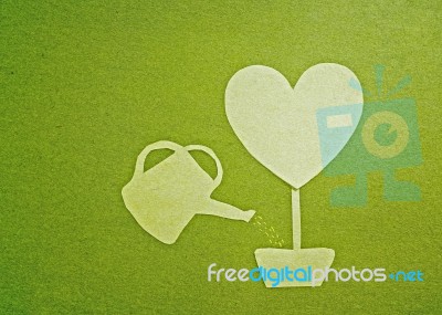 Green Heart Tree Stock Photo
