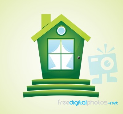 Green Home Stock Image