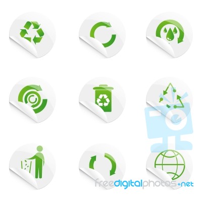 Green Icon Set Stock Image