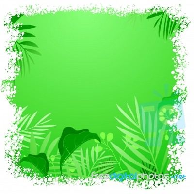 Green Leaf Tropical Frame Stock Image