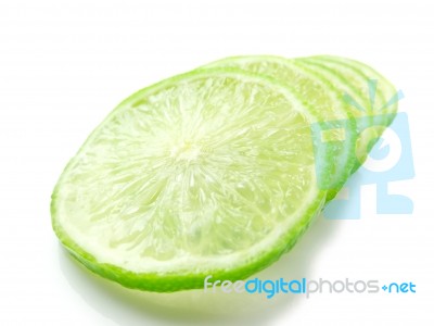 Green Lemon Slices Stock Photo