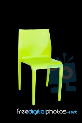 Green Plastic Chair Stock Photo