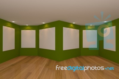 Green Room with gallery Stock Image