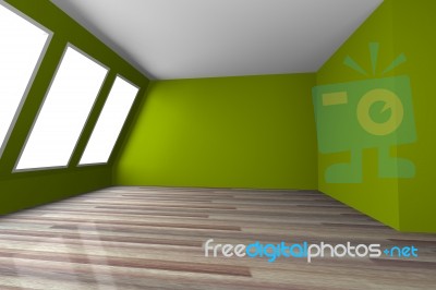 Green Space Empty Room Stock Image