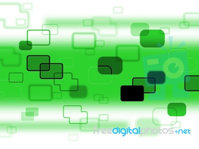 Green Squares Shows Hi Tech And Abstract Stock Image