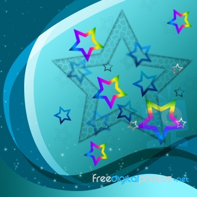 Green Stars Background Shows Colorful And Wavy
 Stock Image