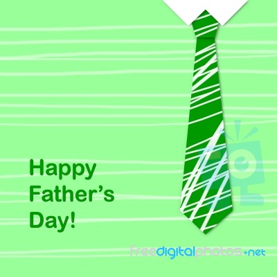 Green Tie with Happy Fathers Day Stock Image