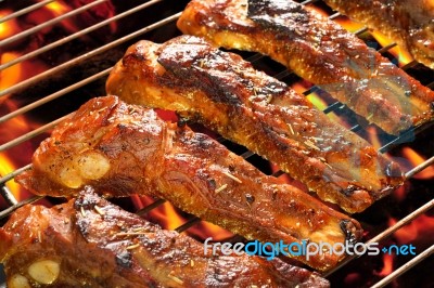Grilled Pork Stock Photo