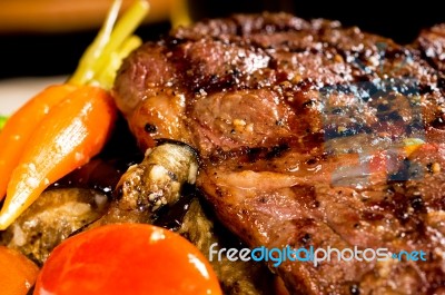 Grilled Ribeye Steak Stock Photo