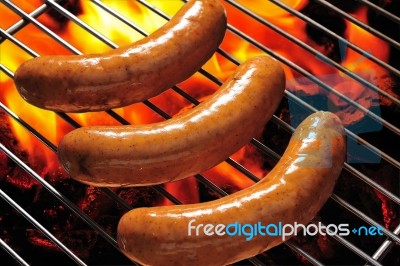 Grilled Sausages Stock Photo