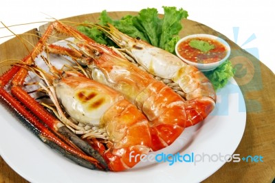 Grilled Shrimp Stock Photo