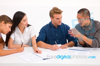 group of diverse business people in meeting stock photo royalty
