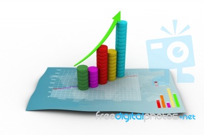 Growing Arrow With Pie Chart Stock Image