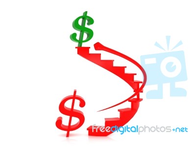Growing Chart With Dollar Sign Stock Image