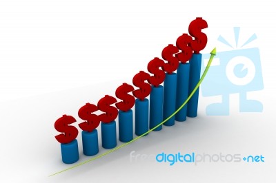 Growing Financial Graph Stock Image