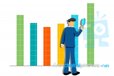 Growing Graph With Businessman Stock Image