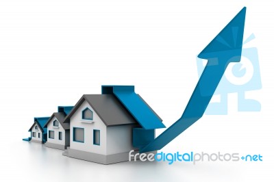 Growing Home Sale Graph Stock Image