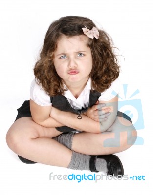 Grumpy Child Stock Photo