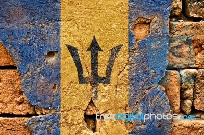 Grunge Flag Of Barbados Stock Photo