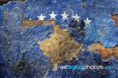 Grunge Flag Of Kosovo Stock Photo